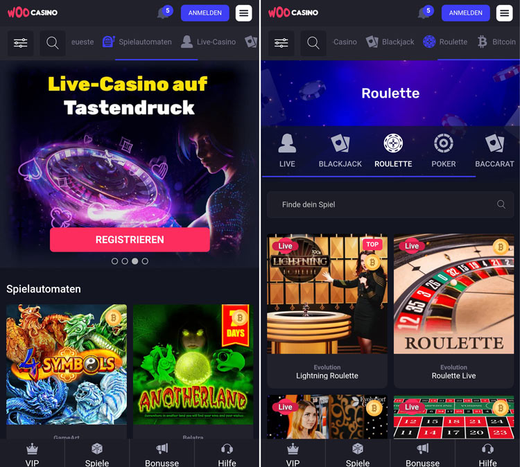 woocasino screenshot